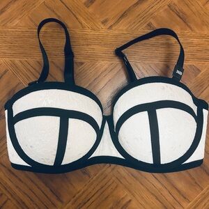 Torrid Black and White Lace Bra